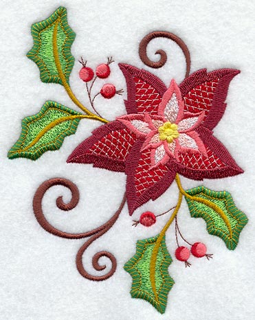 Jacobean Christmas Poinsettia 1