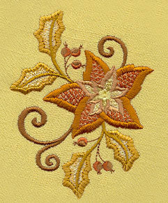 Jacobean Christmas Poinsettia 1