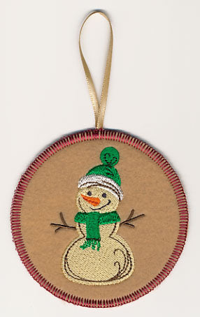Christmas Doodle Snowman Ornament (In-the-Hoop)